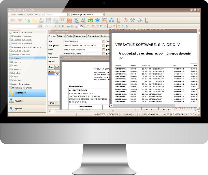 Pantalla de Inventarios