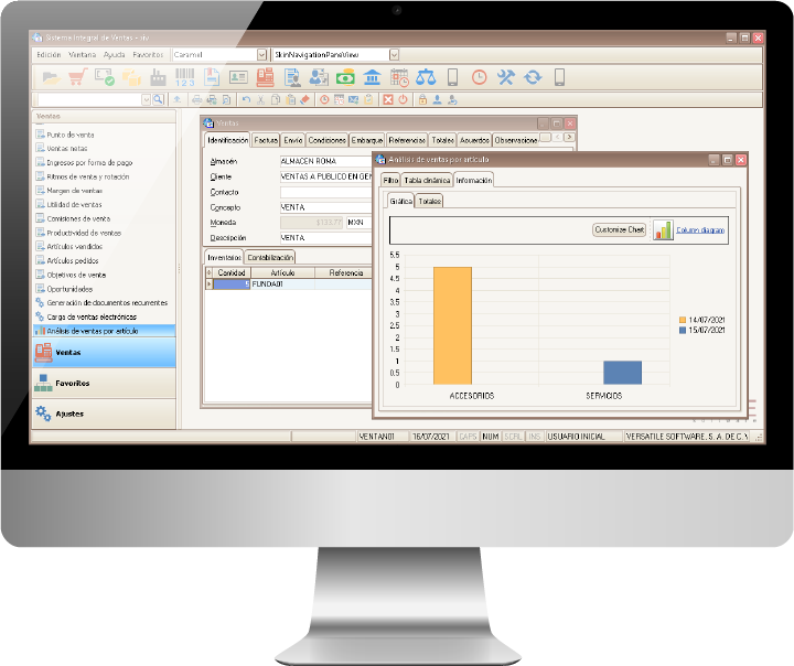 Pantalla de Ventas